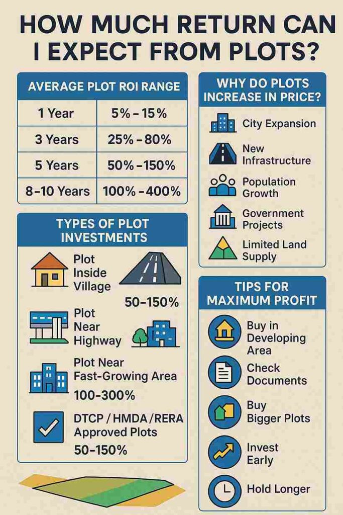 How Much Return Can I Expect From Plots in Hyderabad infographic image
