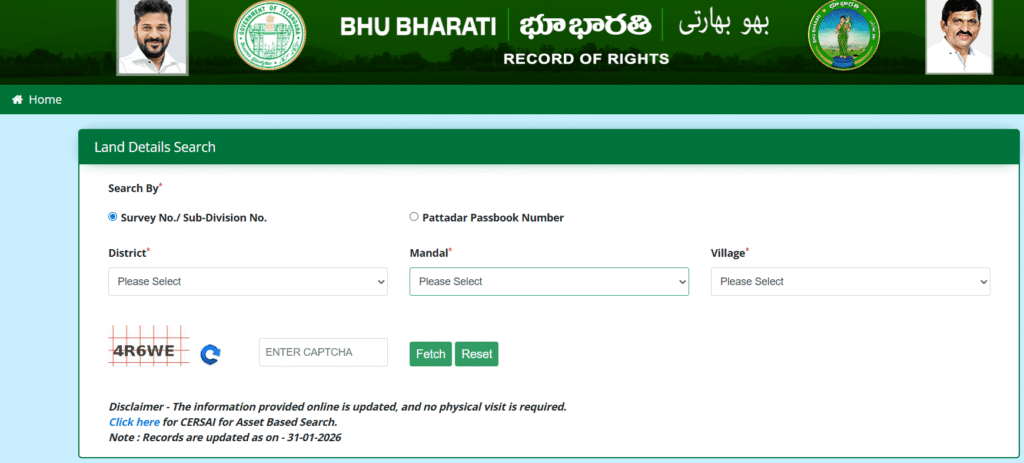 Guide Check Owner Name in Bhubharati Portal