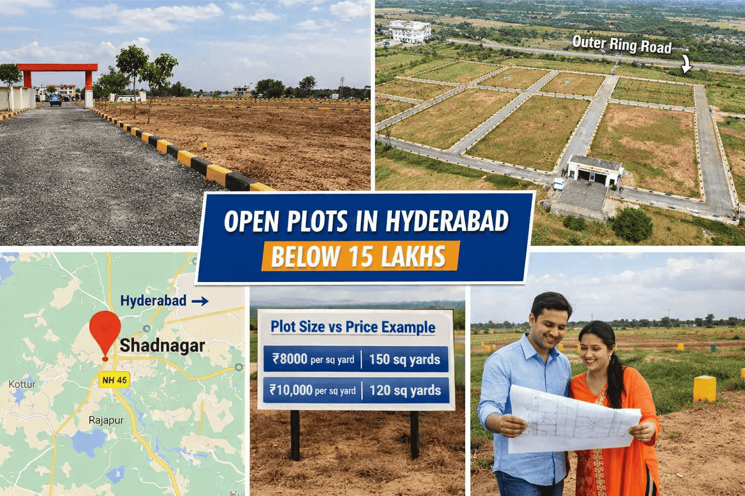 Open Plots in Hyderabad Below 15 Lakhs – 5 Real Listings