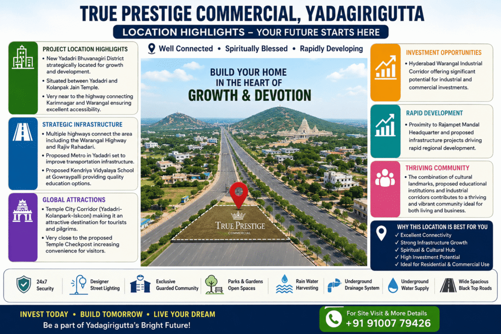 Residential plots in Yadagirigutta with location highlights and investment opportunities